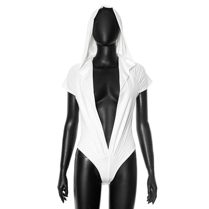 Bodys à capuche ajourés et sexy pour femmes