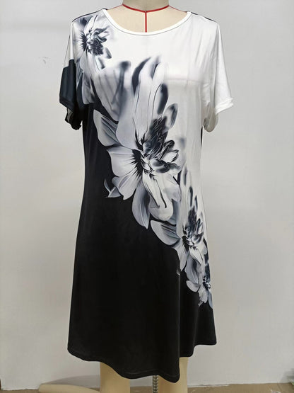 Women Fashion Casual Floral Printed Dress
