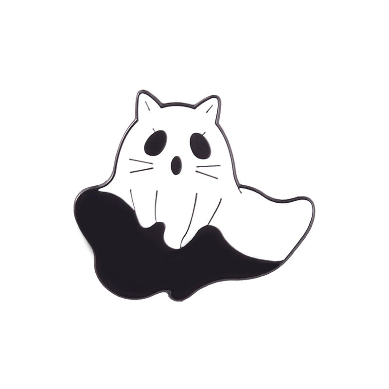 Broche en alliage représentant une lampe citrouille fantôme de dessin animé pour Halloween