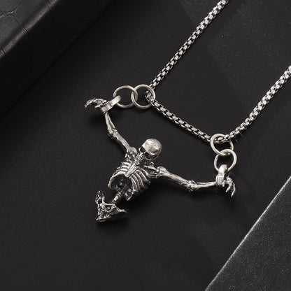 Collar con colgante de calavera de hip hop unisex para Halloween