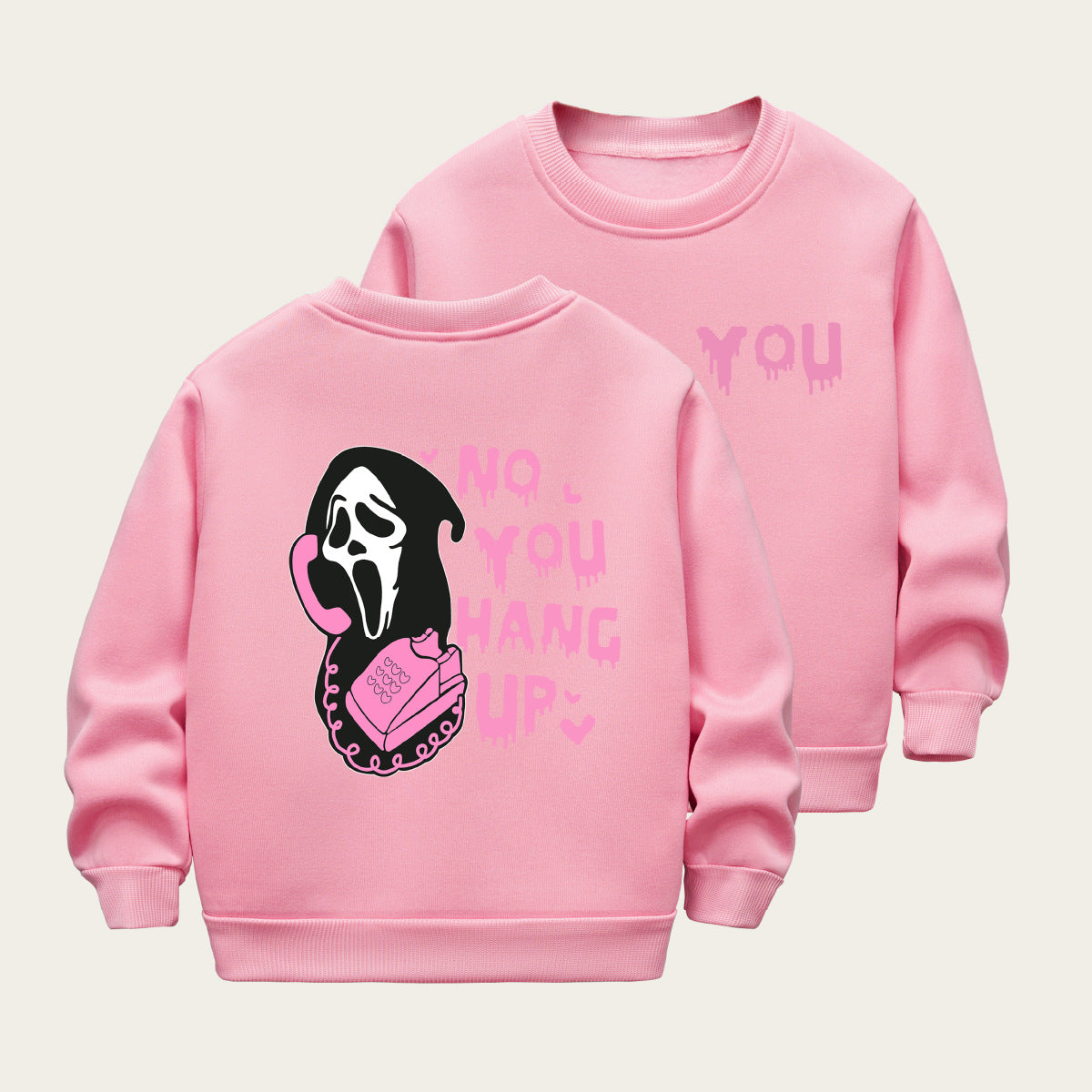 Kids Toddler Boys Girls Casual Halloween Print Fleece Sweatshirt