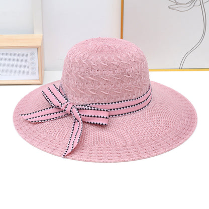 Sombrero de sol tejido para mujer: beige, rojo cuero, café claro y naranja