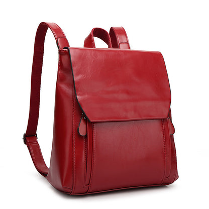 Women Autumn Winter Student Backpack with PU Material