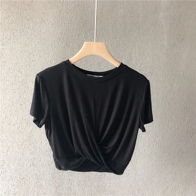 Summer Casual Basic Solid Color Short Sleeve Blank T-Shirt