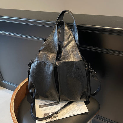 Bolso de mano informal de gran capacidad en color liso para mujer