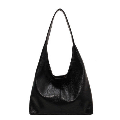 Bolso de mano informal de piel sintética de color liso para mujer