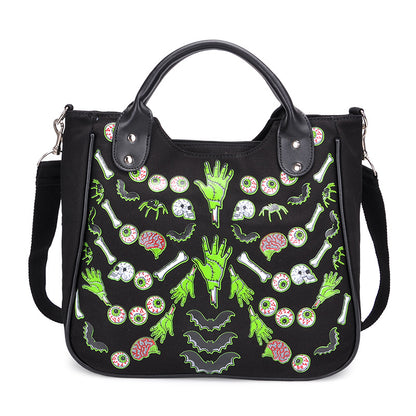 Bolso de lona con estampado de calavera personalizado de Halloween para mujer