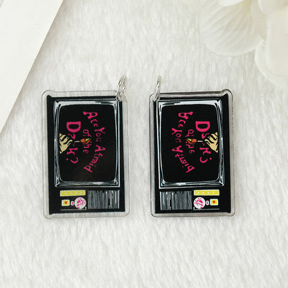 Pendientes de calavera acrílica de doble cara para mujer, de Halloween