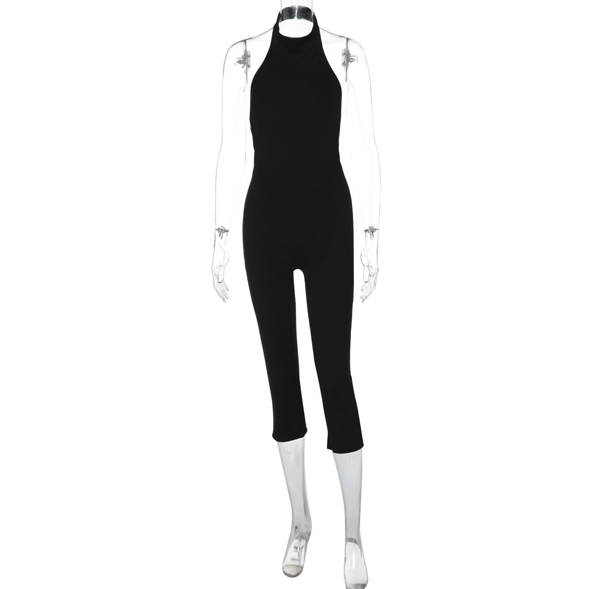 Women Fashion Sexy Solid Color Sleeveless Backless Slim Fit Jumpsuit