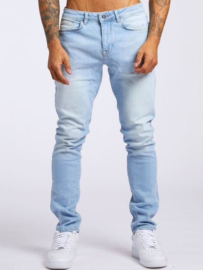 Men Fashion Basic Slim-Fit High Waist Jeans