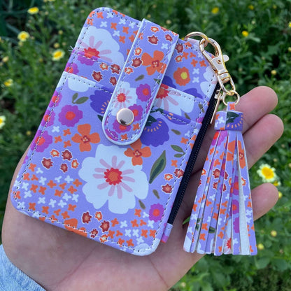 Cartera multifunción con estampado floral para mujer