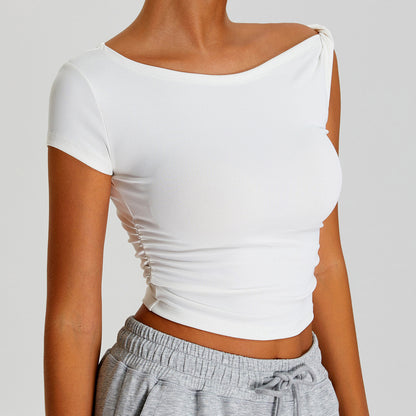 Women Fashion Casual Solid Color Irregular T-Shirt