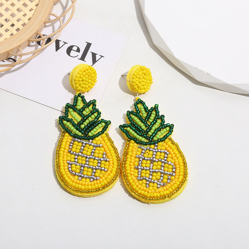 Bohemian Handmade Braided Rice Beads Earrings
