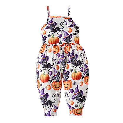 Kids Toddler Girls Boys Summer Casual Pumpkin Jumpsuit