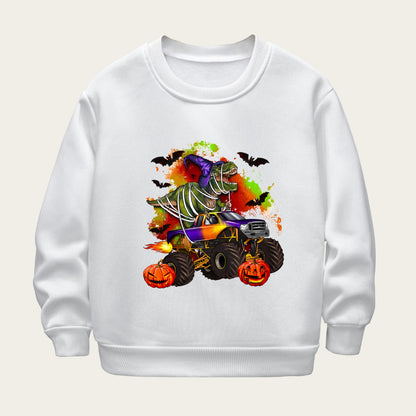 Kids Toddler Boys Girls Casual Halloween Print Fleece Sweatshirt