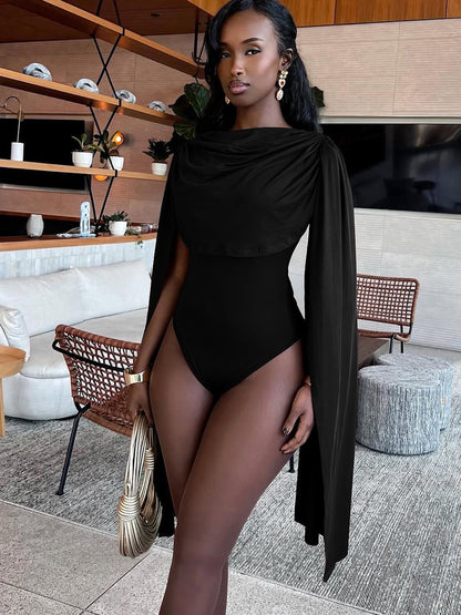 Women Fashion Sexy Solid Color Long Strap Bodysuits