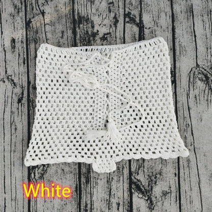 Pantalones cortos de crochet sexys hechos a mano para mujer