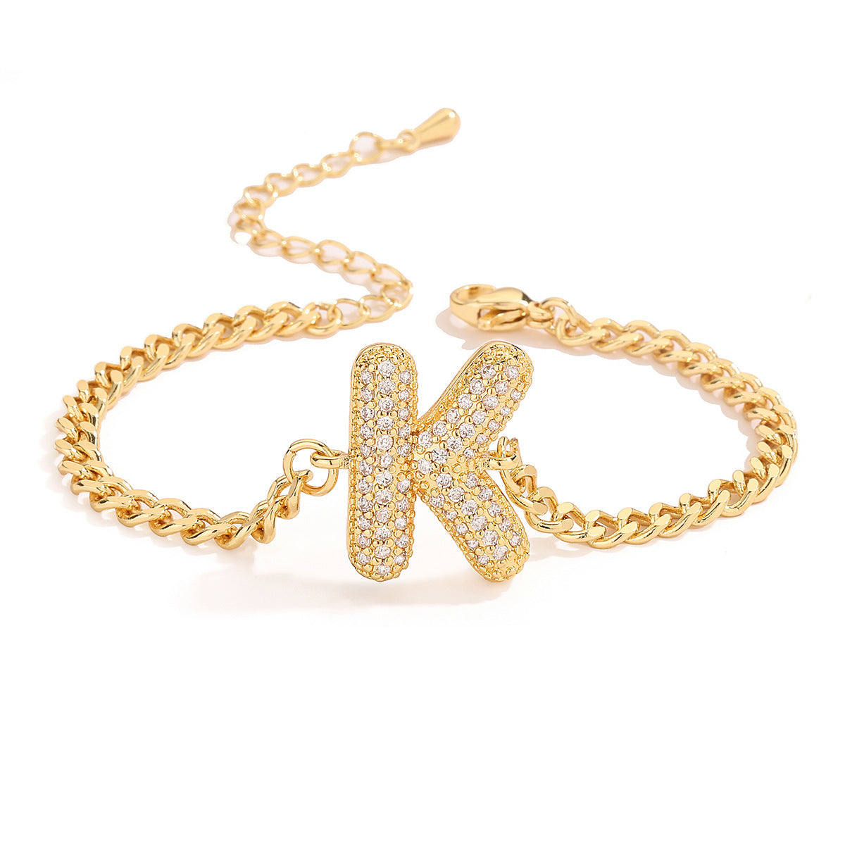 Fashion 26 Zircon Alphabet Bracelet