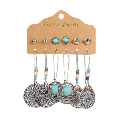 Pendientes bohemios multicolores con forma de corazón
