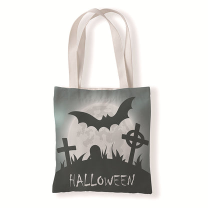 Bolsa de lona con estampado de dibujos animados de Halloween y terror