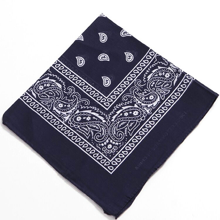 Bufanda cuadrada de algodón con estampado de anacardos para mujer, accesorio de estilo urbano