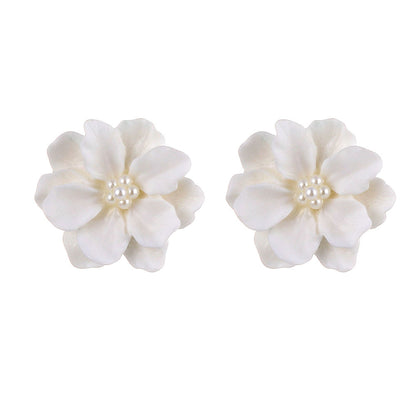 Women Fashion Elegant Solid Color Petal Drop Earrings