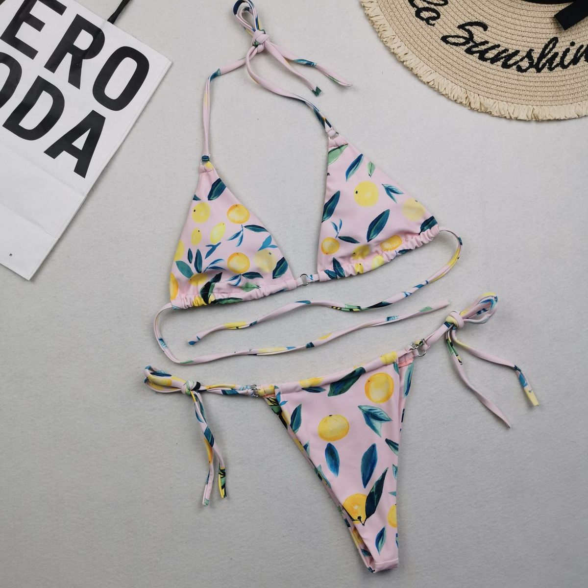 Women Sexy Lace-Up Print Bikini