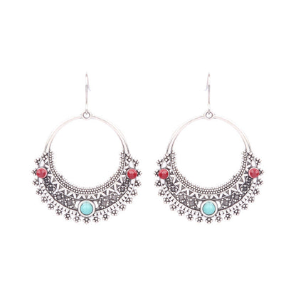 Boucles d'oreilles à pompons créatives de style ethnique bohème rétro