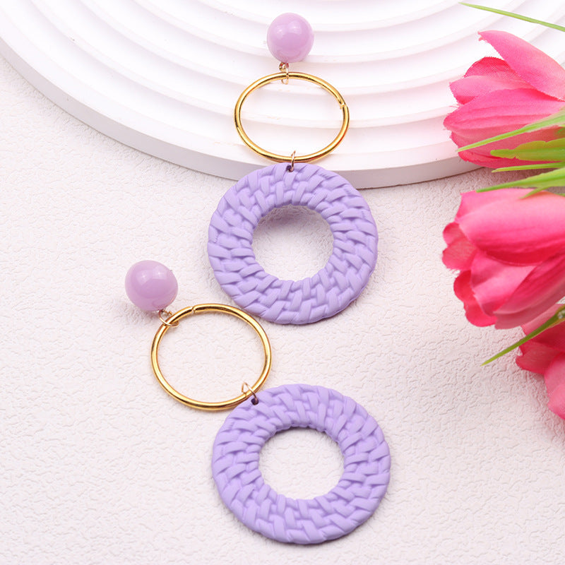Bohemian Geometric Circular Acrylic Earrings