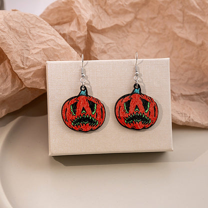 Halloween Women Cartoon Ghost Skull Earrings Alloy Jewelry