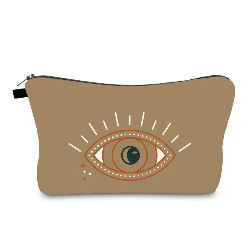 Bolsa de cosméticos sencilla y moderna con diseño de ojo malvado para mujer