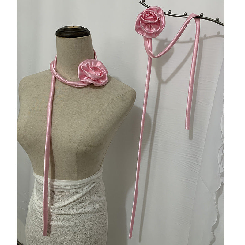 Bufanda fina con flores 3D para mujer