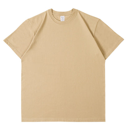 Camiseta informal de manga corta con cuello redondo y color liso para hombre y mujer