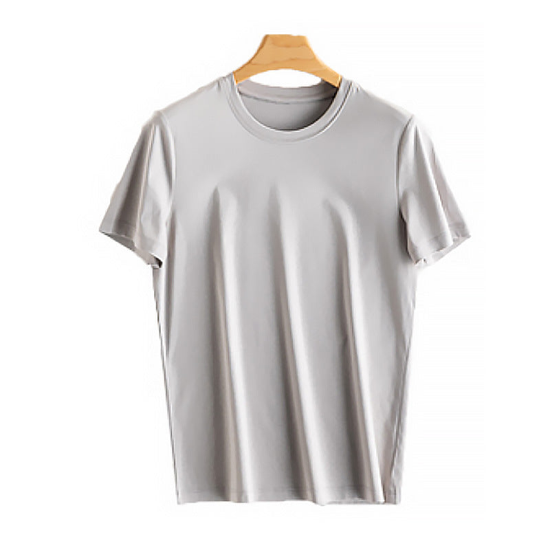 Casual Solid Color Round Neck Short Sleeve Blank T-Shirt
