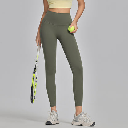 Leggings de yoga taille haute sans coutures pour femmes, couleur unie, coupe slim, vêtements de sport