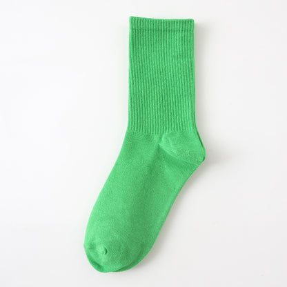 Calcetines finos de algodón de color liso para mujer