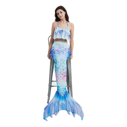 Women Cartoon Mermaid Strapless Fish Tail Cosplay Costume