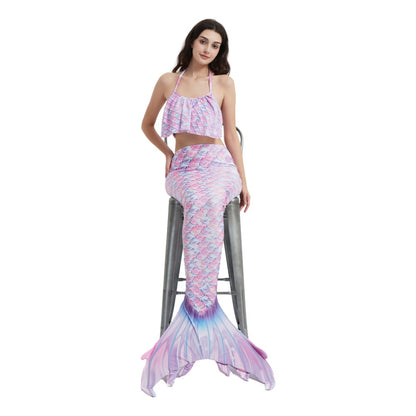 Women Cartoon Mermaid Strapless Fish Tail Cosplay Costume