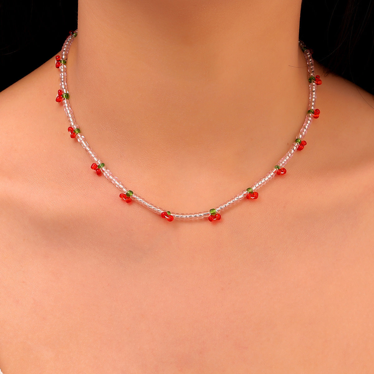 Collar bohemio de cuentas multicolores para mujer
