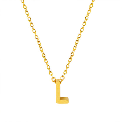 Collar con colgante de alfabeto simple a la moda para mujer