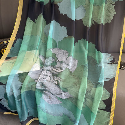 Bufanda de malla con estampado floral de moda de verano para mujer