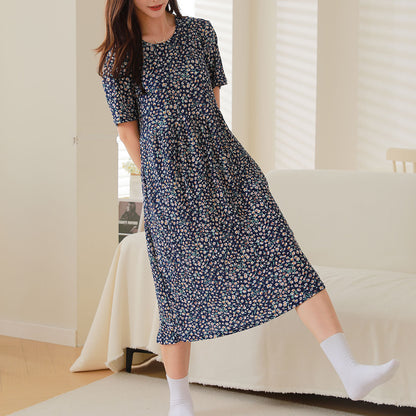 Women Casual Floral Printed Short Sleeve Dress