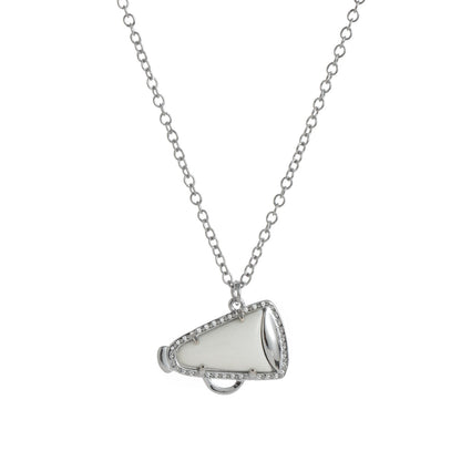 Collar sencillo de cuerno con gotero de aceite para mujer, con colgante geométrico de nácar.