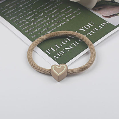 Women Fashion Solid Color High Elastic Rubber Hair Ring