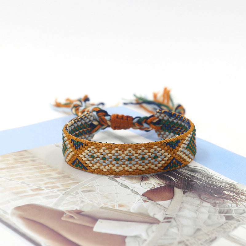 Bohemian Vintage Hand Woven Embroidery Bracelet