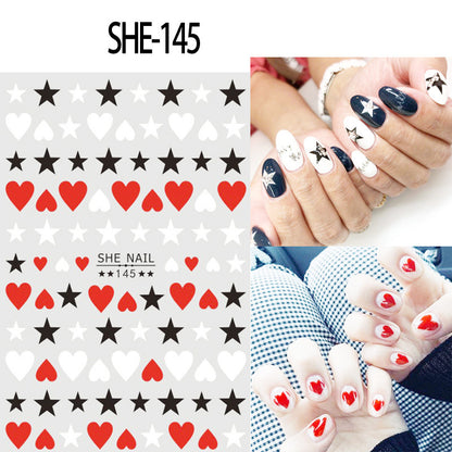 Pegatinas de uñas con diseño de amor para San Valentín