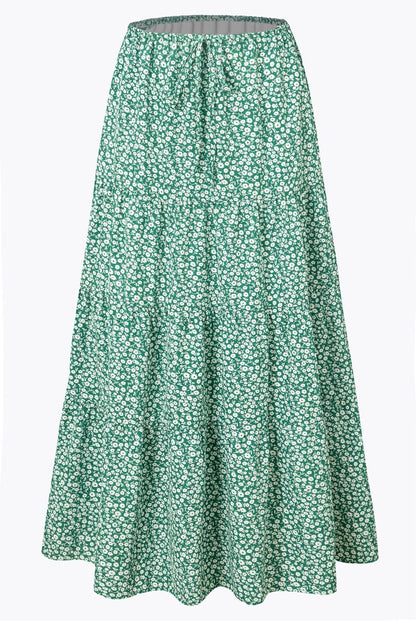 Women Fashion Solid Color Printed High Waist Skirt