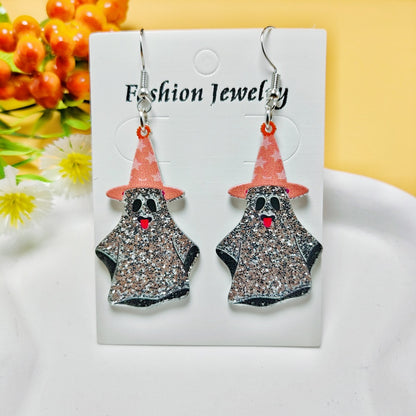 Halloween Ghost Acrylic Earrings with Personalized Print
