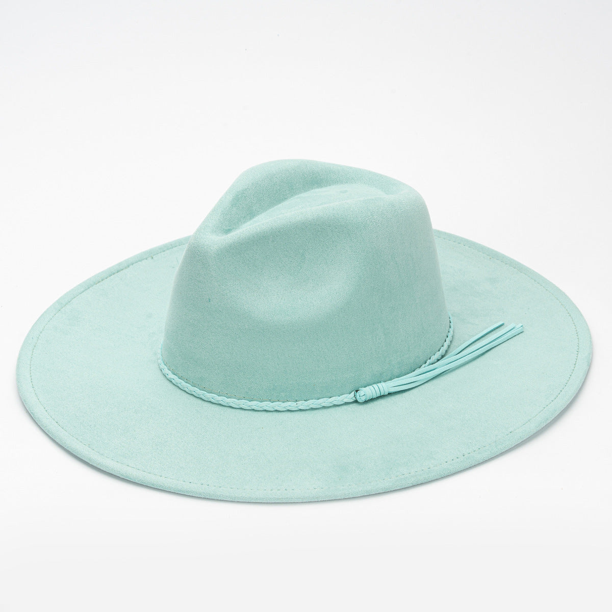Fashion Casual Solid Color Big Side Suede Flat Hat