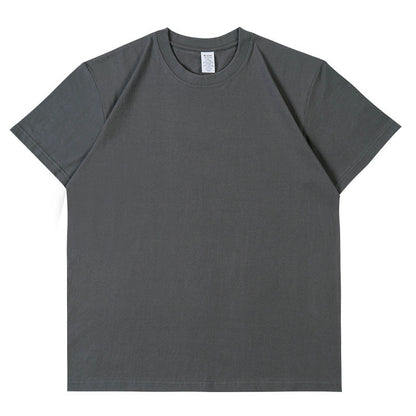 Camiseta informal de manga corta con cuello redondo y color liso para hombre y mujer